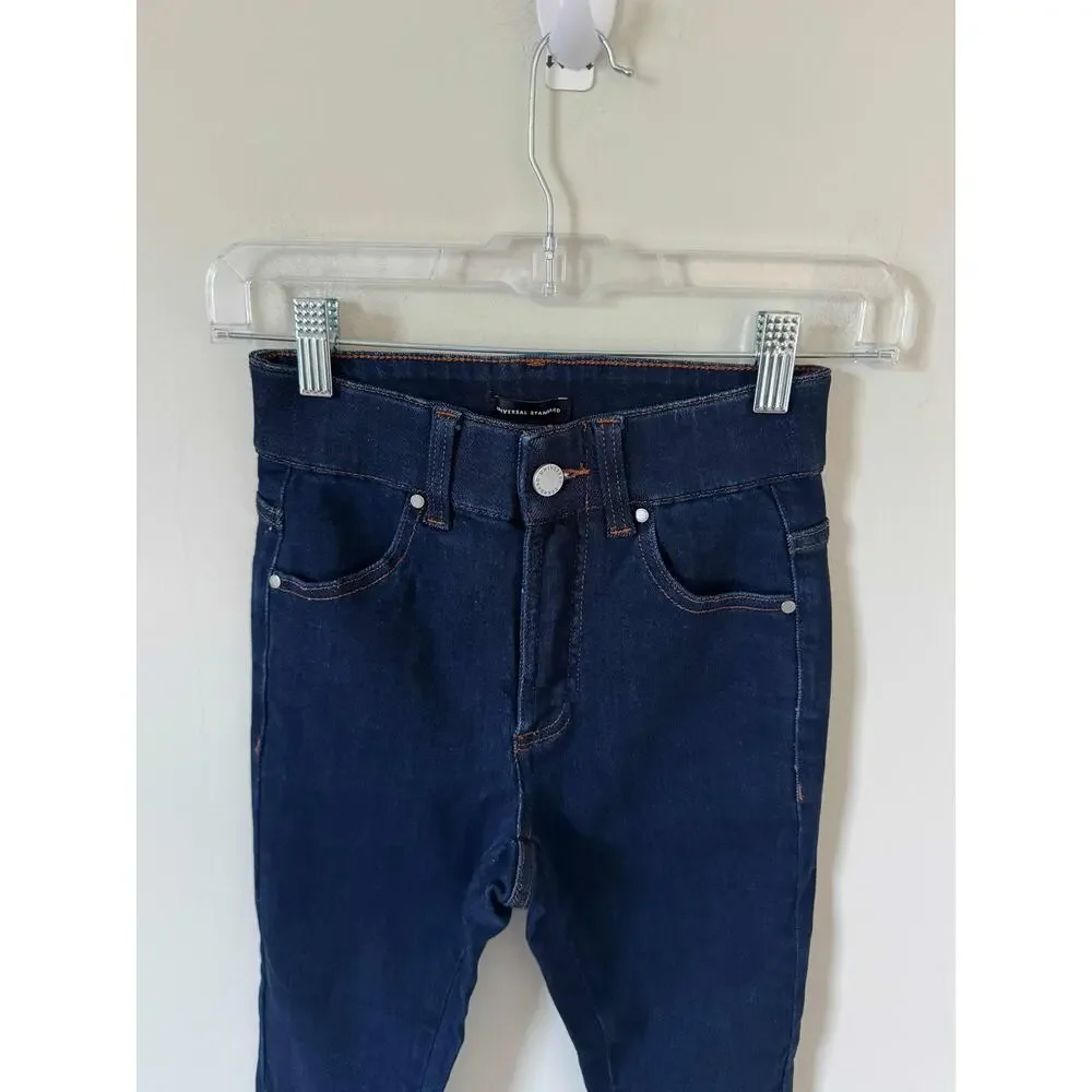 Universal Standard Skinny Mid Rise Stretch Denim Jean Dark Wash Blue Size 00 NEW